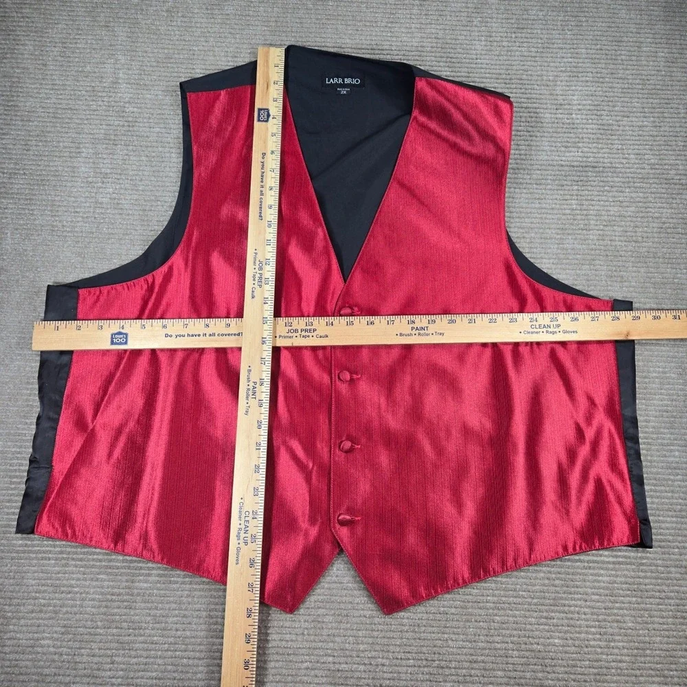 Larr‎ Brio Mens 2X Red Textured Button Front Formal Tuxedo Vest